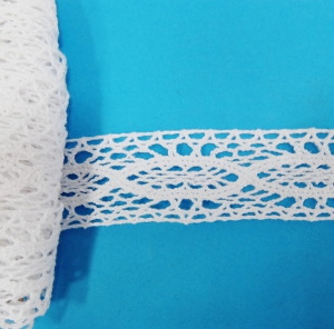 Кружево хлопковое 84569цв. белый ( ширина 3 см , 5 ярд )