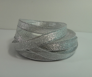 Ленгта парча 1,0 см, в  рулоне 23 м. (Серебро).