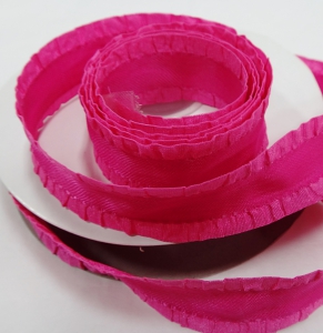 Лента декоративная с рюшами  5 ярд ( 2,5 см ) .цв. малиновый
