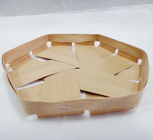  Лукошко из шпона  круглое ( 21,5х21,5х2,5 см )