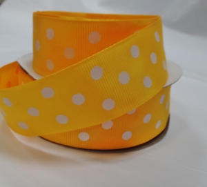 Лента репсовая в горох (высота 2,5 см, в рулоне 18 м .)