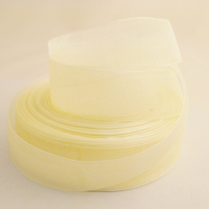 Лента органза 2,5 см , цвет ваниль  ( в рулоне 46 метра)